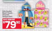 Kids Hooded Beach Towels Assorted Designs-Each