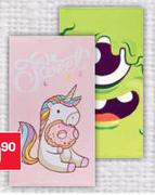 Kids Microfibre Beach Towels Assorted Designs-Each