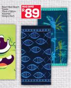 Beach Best Beach Towels Assorted Designs-70cm x 130cm Each