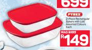 Pyrex 2-Piece Rectangula Bakers With Lids-Each