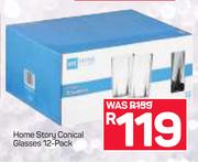 Home Story Conical Glasses 12's-Per Pack