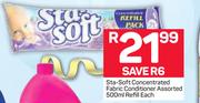 Sta Soft Concentrated Fabric Conditioner Refill Assorted-500ml Each 