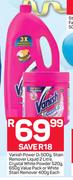 Vanish Power O2-550g,Stain Remover Liquid-2Ltr,Crystal White Powder-520g/650g Value Pack 