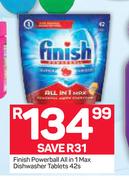 Finish Powerball All In 1 Max Dishwasher Tablets-42s