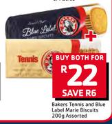 Bakers Tennis And Blue Label Marie Biscuits Assorted-2 X 200g