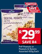 Pnp Peanuts Or Peanuts & Raisines Assorted-40g Each