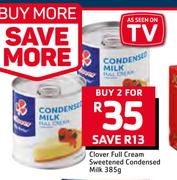 Clover full Cream Sweetened Condensed Milk-2 X 350g