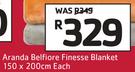 Aranda Belflore Finesse Blanket-150 x 200cm Each