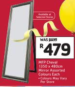 MFP Cheval Mirror Assorted Colours-1350 x 480cm Each