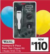 Wahl Homepro 8 Piece Basic Hair Clipper Kit 9155-1116