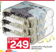 Letsatsi Mink 1 Ply Double Blanket-Each