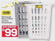 Addis Rectangular Silver Or White Laundry Hamper-Each