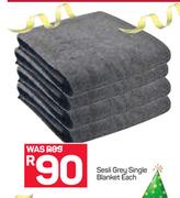 Sesli Grey Single Blanket-Each
