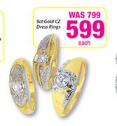 9ct Gold CZ Dress Rings-Each