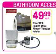 Toilet Roll Holder, Towel Ring Or Tumbler Holder-Each
