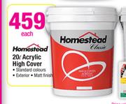 Homestead 20Ltr Acrylic High Cover-Each
