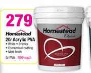 Homestead 20Ltr Acrylic PVA-Each