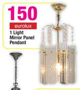 Eurolux 1 Light Mirror Panel Pendant-Each
