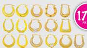 9ct Gold And Silver Earrings-Per Pair