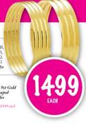 9ct Gold 'c'Shaped Bangles-4mm-Each