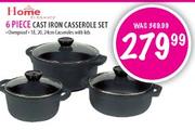 Home Elegance 6 Piece Cast Iron Casserole Set