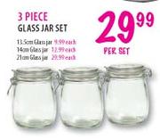 3 Piece Glass Jar Set-per set