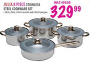 Julia 8 Piece Stainless Steel Cookware Set