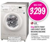 LG White Front Load Direct Drive Washing Machine-6kg