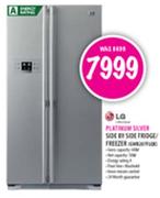 LG Platinum Silver Side By Side Fridge/Freezer