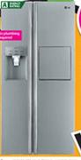 LG Platinum Silver Side By Side Fridge/Freezer With Water,Ice Dispenser And Mini Bar