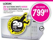 Logik Electronic White Mirror Finish Microwave Oven-28l