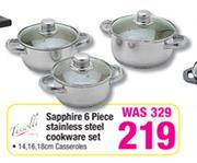 Sapphire 6 Piece Stainless Steel Cookware Set-Per Set