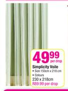 Simplicity Voile(Size:230 x 218cm)-Per Drop
