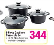 6 Piece Cast Iron Casserole Set-Per Set