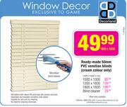 Decorland Ready made 50mm PVC Venetian Blinds 600x1000mm(Cream Colour Only)