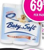 Baby Soft 2 Ply Toilet Tissue-18's Per Pack