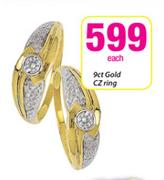9ct Gold CZ Ring-Each