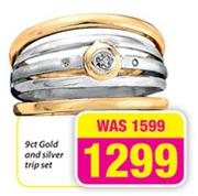 9ct Gold And Silver Trip Set