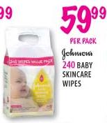 Johnson's Baby Skincare Wipes-240 per pack