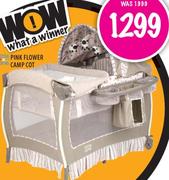 Little One Pink Flower Camp Cot