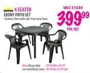 4 Seater Ebony Patio Set