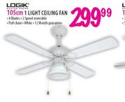 Logik 105cm 1 Light Ceiling Fan