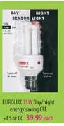 Eurolloc 34W Day/Night Energy Saving CFL-ES Or BC Each