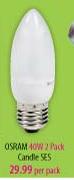 Osram 40W 2 Pack Candle SES Per Pack