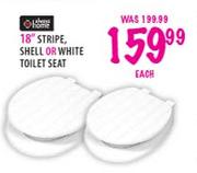 18" Stripe Shell Or White Toilet Seat