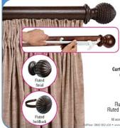 Curtain Track Clip-on Wood Fluted Holdback