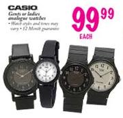 Casio Gents or Ladies Analogue Watches-each