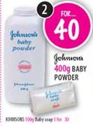 Johnson's Baby Powder-2 x 400g