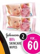 2 Johnson's Skincare Wipes-80's