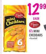 Pyotts Mini Cheddars Assorted-6's each